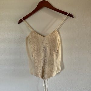 boho white corset tank | size: one size